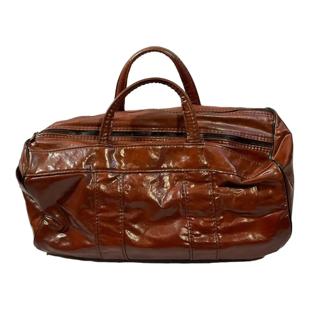 Vintage 80s Wilson Distressed Spell Out Handled Duffel Bag Gym Bag Carry On USA